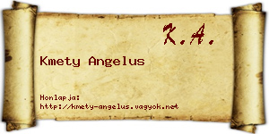 Kmety Angelus névjegykártya
